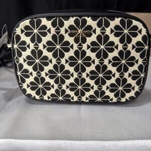 KATE SPADE Black Flower Signature Mini Camera Bag Crossbody KF646 NWT $279